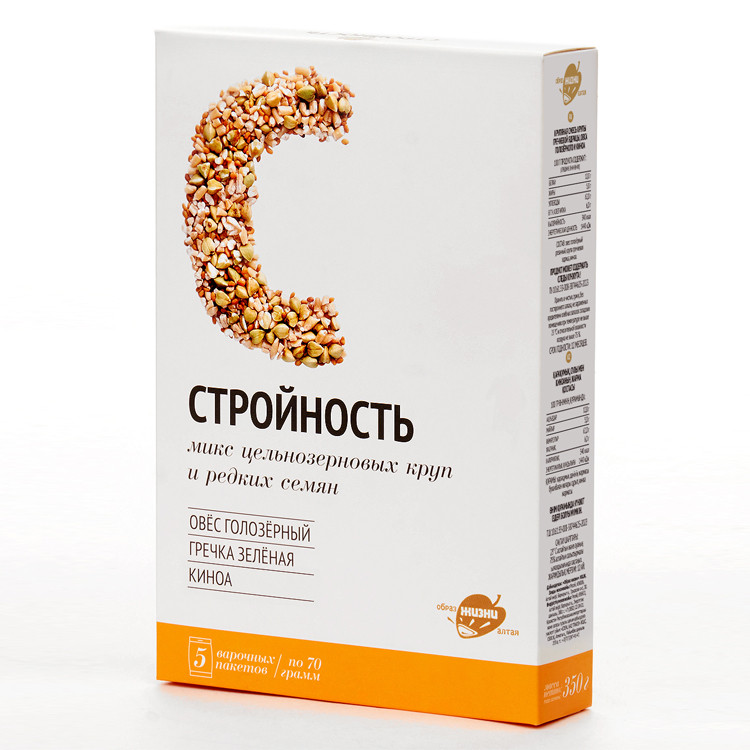 Смесь круп Стройность (зеленая гречка, овес, КИНОА) в варочных пакетах, 350 г