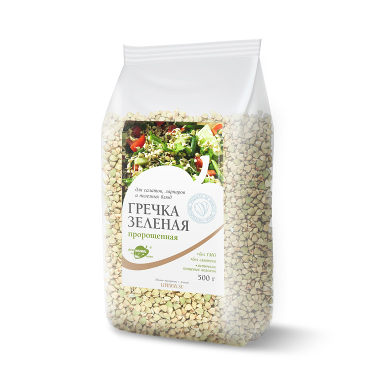Гречка пророщенная зеленая (сушеная), 500 г