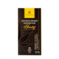 Шоколад темный на меду с ядрами конопли, 80 г (Honey)